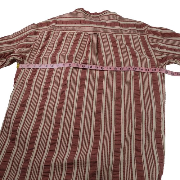 Hugo Boss Men's L Vintage Burgendy Striped Button Down Shirt - Picture 12 of 15